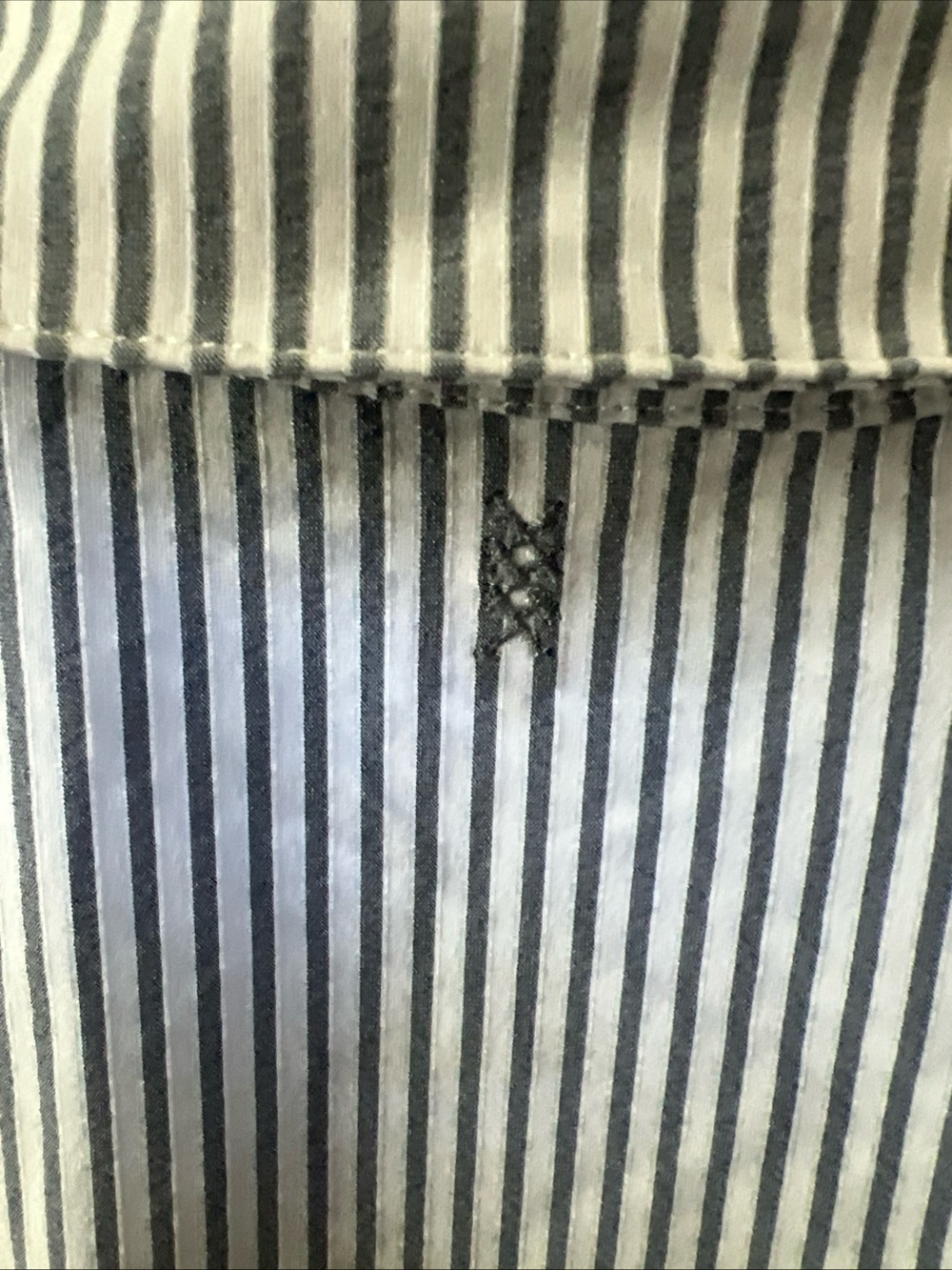 RHONE saltair notch neck seersucker mini dress in wash navy stripe - Picture 9 of 9